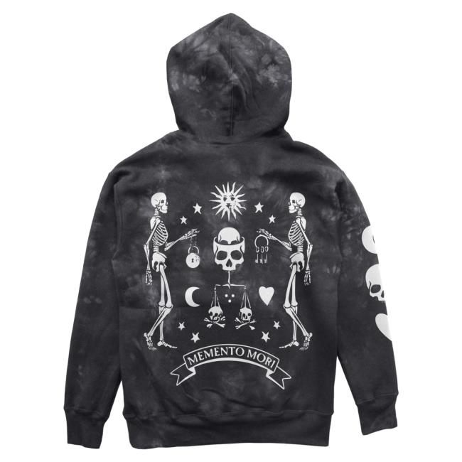 Official Dream Clothing Tie Dye Memento Mori Tie-Dye Pull Over Hoodie Dreamclothinghq