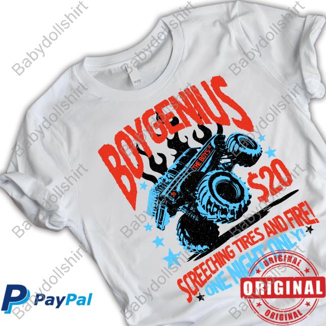 Official Boy Genius Boygenius Screeching Tires And Fire One Night Only Monster Truck Hoodie