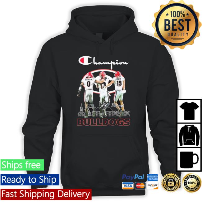 Champion Darnell Washington Stetson Bennett And Brock Bowers Georgia Bulldogs Signatures Tee