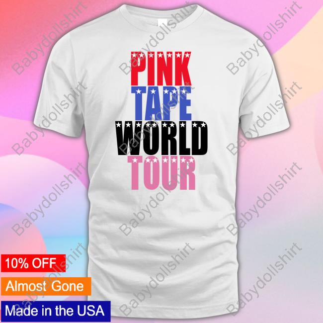Lil Uzi Vert Wearing Pink Tape World Tour Tee