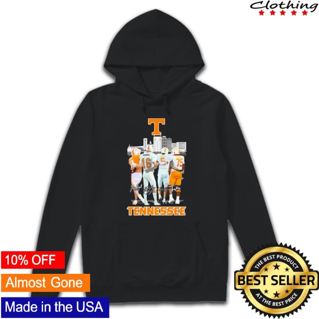 Tennessee Volunteers Skyline Team Players Signatures Tee Shirt