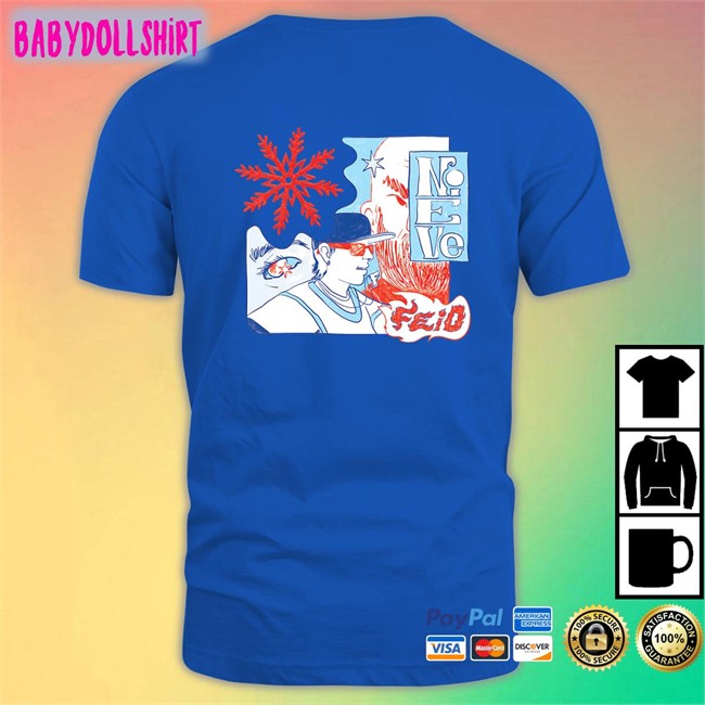 Shop Feid Official Merch Nieve Feio Original White Hoodie Shirt