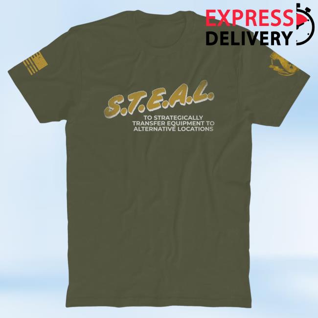 Official The Fat Electrician Merch Bunker Branding S.T.E.A.L. Tshirt Military Green