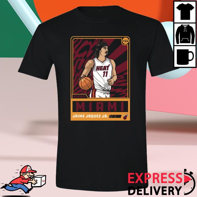 Official Miami Heat Shop Store Merch Jaime Jaquez Jr. Miami Heat Rookie Card Shirt New