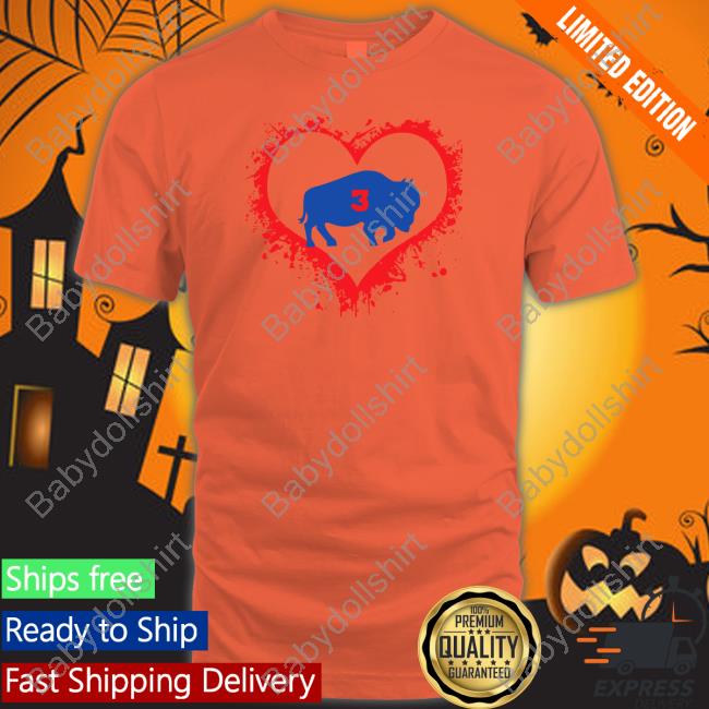 Damar Hamlin Heart 3 Hooded Sweatshirt Midnightboathouse