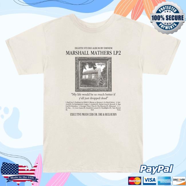 Official Eminem Store Merch Slim Shady Mmlp2 Album Shirt 2023 (Cream) SlimShady Clothing Shop