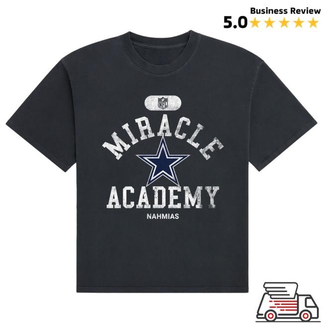 Official Fanatics Shop Store Merch Dallas Cowboys Miracle Academy Unisex Boxy Top Shirt - Black by NFL