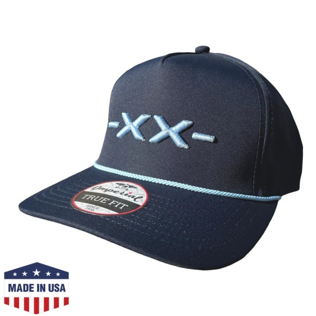 Blackoutbarbell Icon Snapback (Navy / Ice Blue) Hat