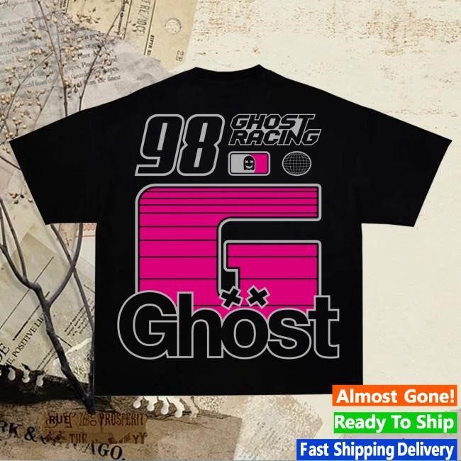 Official Ghost Racing Store Big G Pink Silver Tshirt - Black