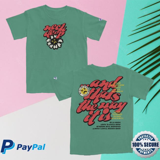 Official Hopeless Records Merch Neck Deep Pushing Daisies Seafoam Shirts HopelessRecords