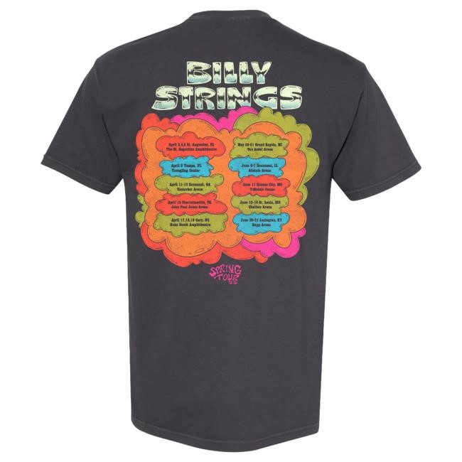 Billy Strings Merch Store Spring 2025 Tour Tee with Dates (Logan Fox)