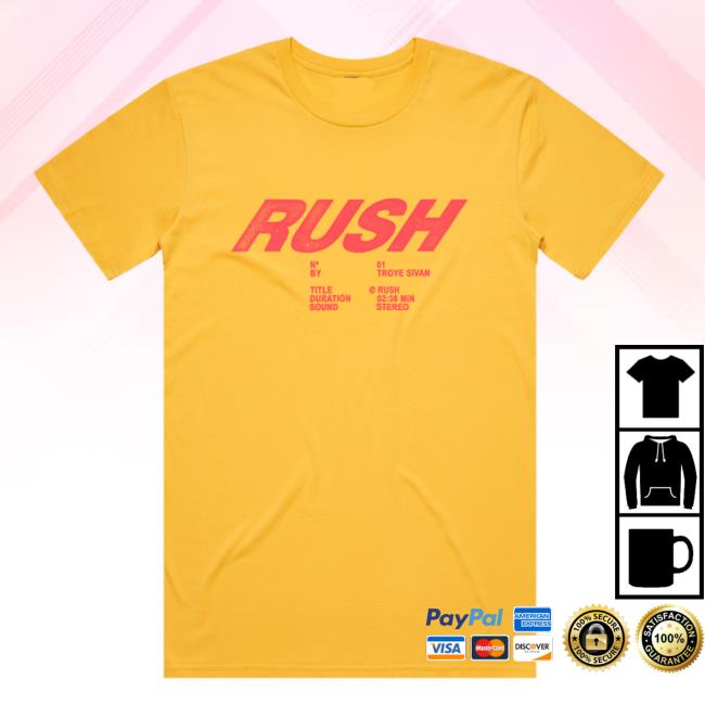 Troye Sivan Merch Store Shop Rush Shirt and Tank Top, Hoodie, Sweatshirt