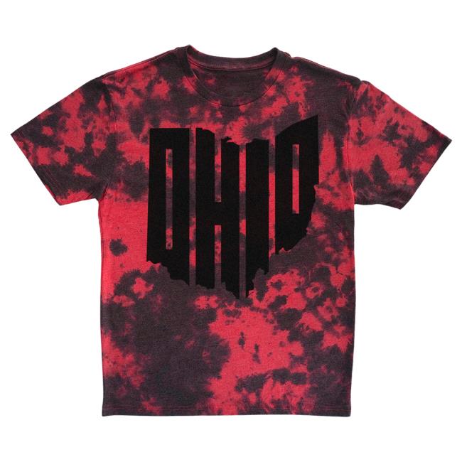 Ohio Clothing Merch Apparel Ohio Heather Red Tie Dye T-Shirts Black Tie-Dye Ohioclothing