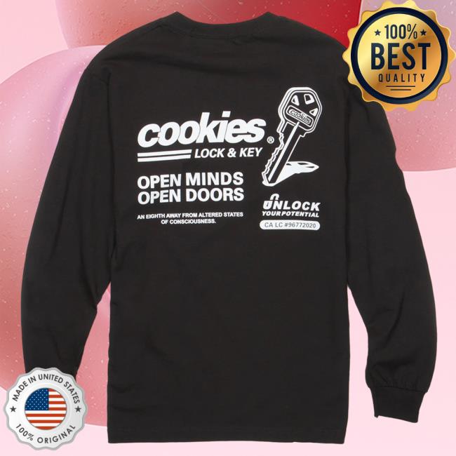 Official Cookies Merch Store Cookies Spring 2 Lock And Key Long Sleeve New Shirt Black Apparel Clothing Shop Cookiessf Official Cookies Merch Store Cookies Spring 2 Lock And Key Long Sleeve Shirt 2024 Black Apparel Clothing Shop Cookiessf