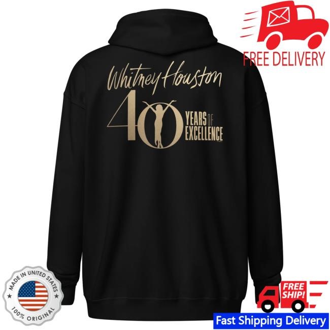 Official Whitney Houston 40 Years of Excellence Golden Zip Hoody