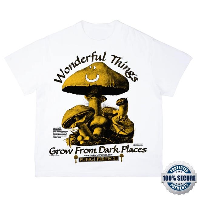 White Saprotrophic Mushroom Shirt — Nature Study Graphic