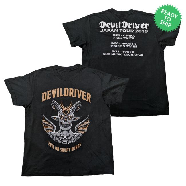 Official Night Shift Merch Store Devildriver - Evil On Swift Wings Japan Tour Attractive Shirt NightShiftMerch