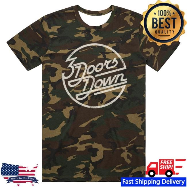 Official 3 Doors Down Merch 3DD Circle Logo Camo Hot Shirt