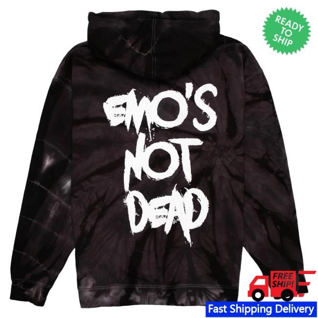 Official Emo's Not Dead Apparel Clothing Crystal Dye Sweaters Black Emos Not Dead Merch