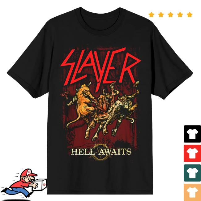 Slayer Torn Asunder Hell Awaits Tracklist Shirt Slayer Merch