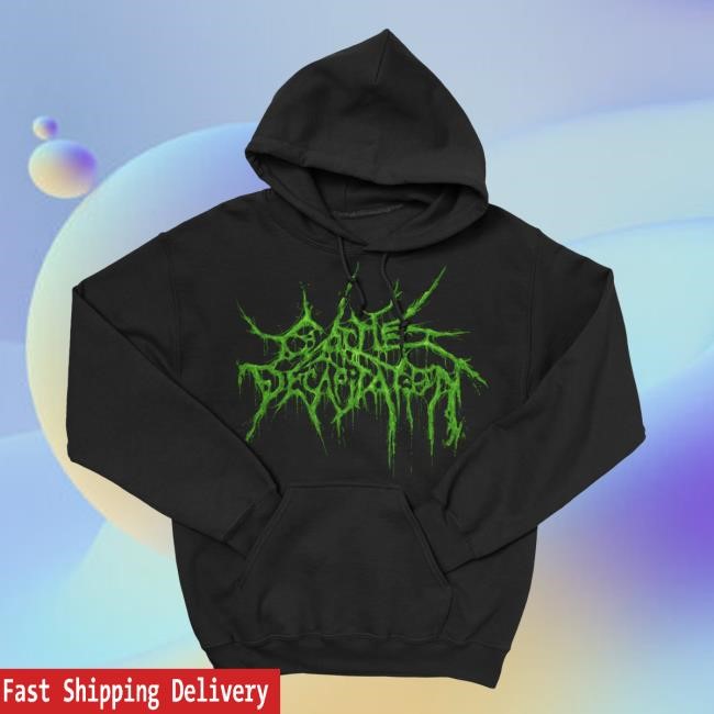 Official Indie Merch Store Shop Cattle Decapitation Green Lava Logo Chaos And Carnage Tour 2024 Crewneck IndieMerchStore