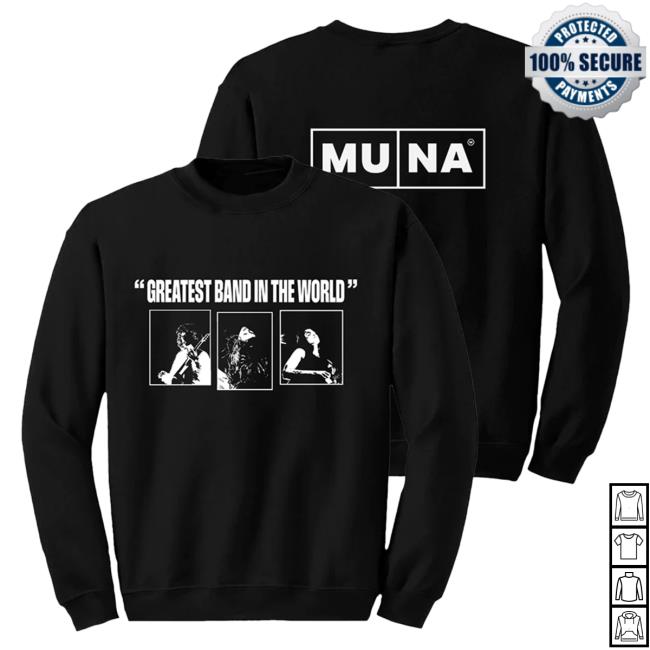 Muna Merch Store Greatest Band in the World Photo Black Hoodie