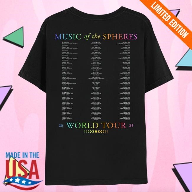 Coldplay Toronto Music Of The Spheres Limited Edition Tour Shirt | Coldplay Merch Store Official