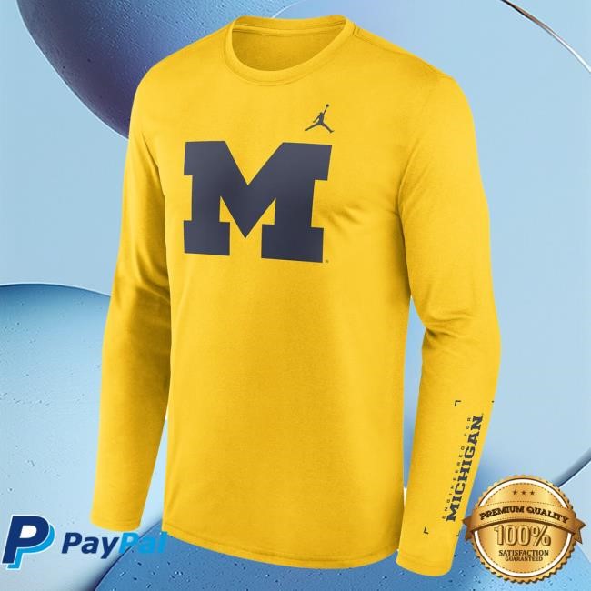 Michigan Wolverines Jordan Brand Basketball Legend Courtside Maize Long Sleeve Long Sleeve New Shirt The M Den Official Shop