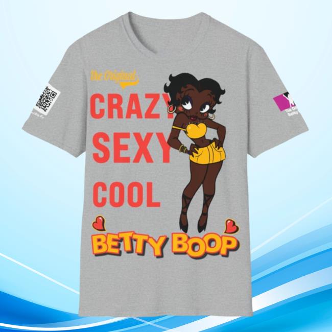 Official Betty Boop Crazy Sexy Cool Hot Shirt Sport Grey