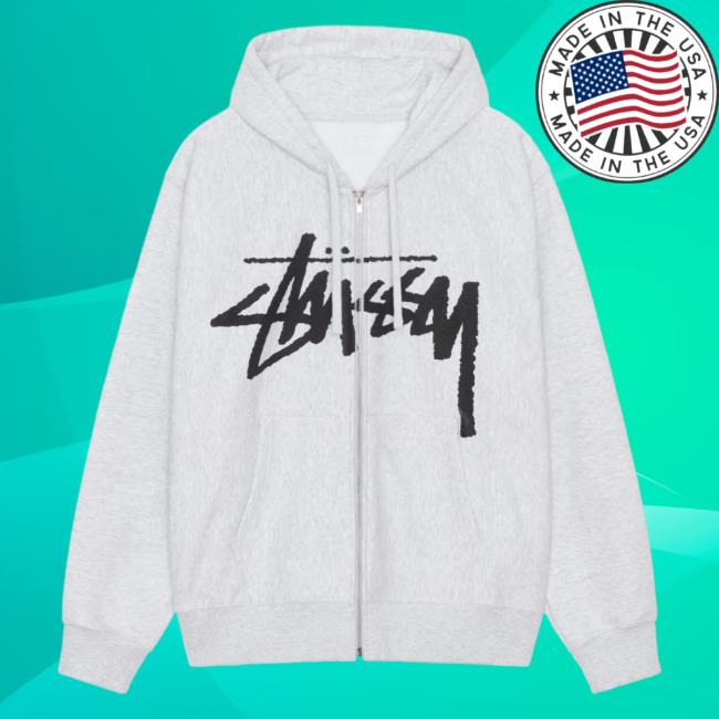 Official Stussy Clothing Store Shop Merch Venus Zip Up Crew Ash Heather Apparel