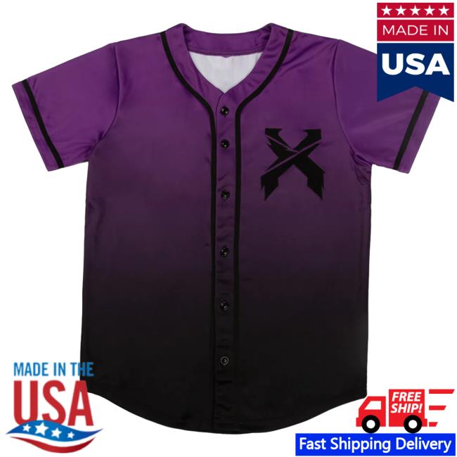 Official Excision Merch Headbanger Baseball Jersey Hot Shirt Purple/Black Gradient