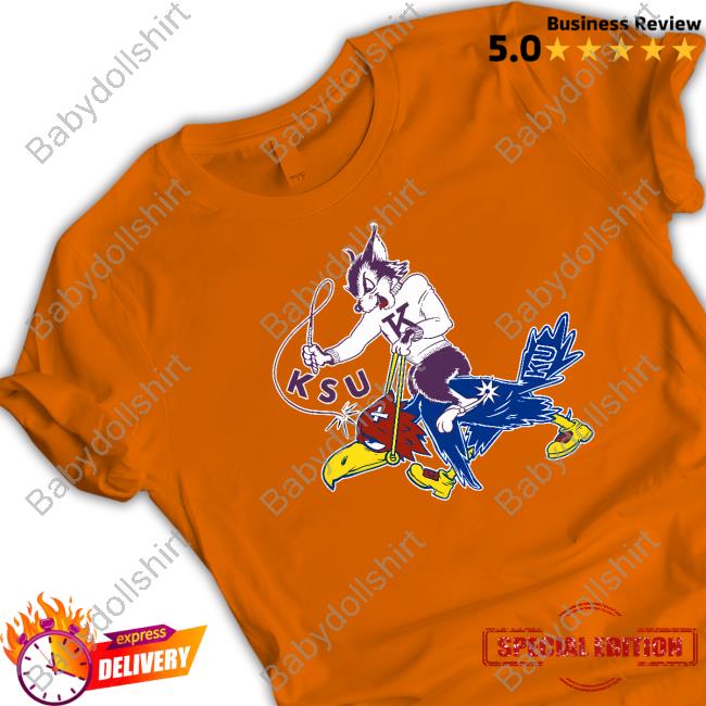 K-State Baseball Vintage K-State Wildcat vs K-U Jayhawk Sweatshirt