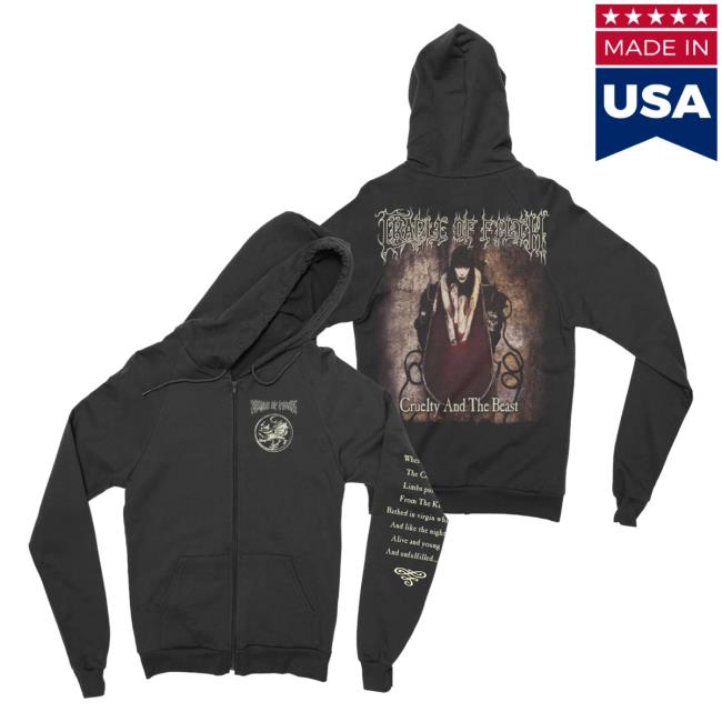 Official Night Shift Store Shop Cradle Of Filth - Cruelty And The Beast Zip Up Hoody Nightshift Merch