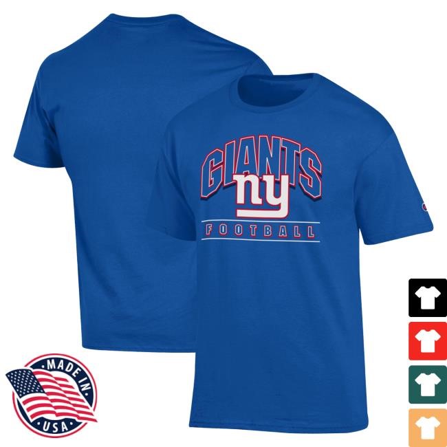 Official Men's Champion Royal New York Giants Football Tshirt