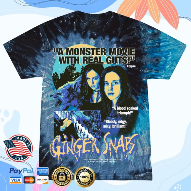 Official Studiohouse Designs A Monster Movie With Real Guts Ginger Snaps Tie Dye T Shirt Night Sky (Blue/Black)
