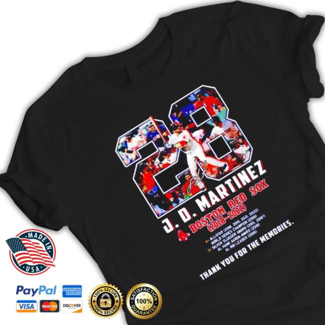 Jd Martinez 28 Boston Red Sox 2018 2022 Thank You For The Memories shirt