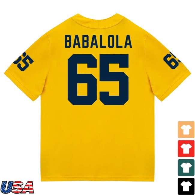 The M Den Michigan Wolverines #65 Andrew Babaola Student Athlete Maize Football Jersey Shirts