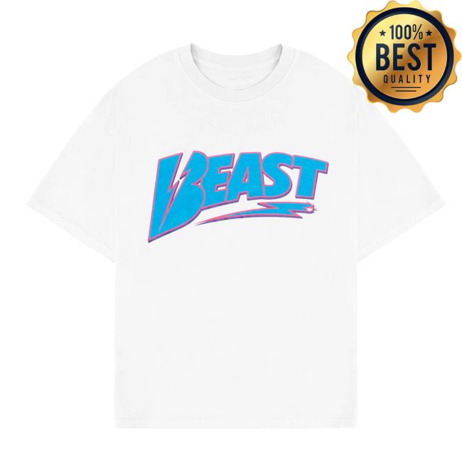 Official Mr Beast Merch 3D Bolt White Crewneck Sweatshirt