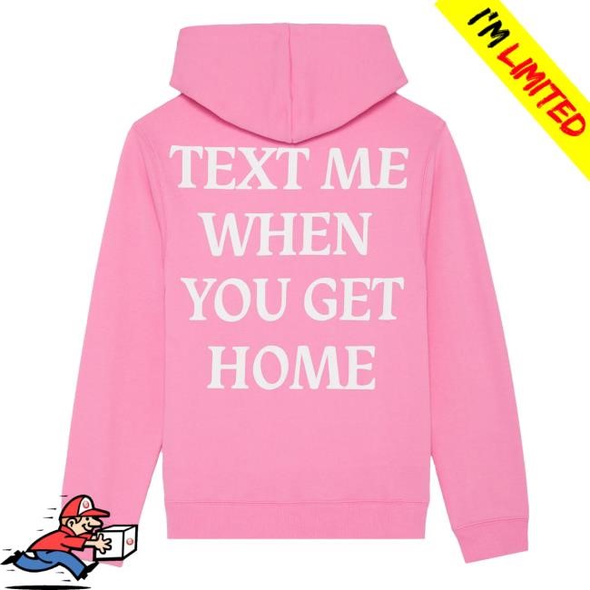 Lonely Ghost Merch Store Lonely Ghost Text Me When You Get Home Hood Pink and White